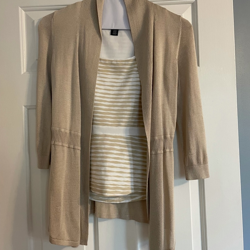 White House Black Market Top and a cardigan set. Brand new condition!